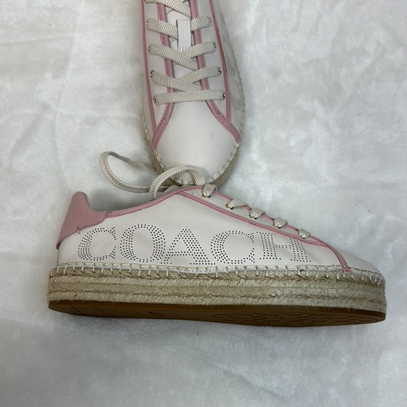 Coach Pink and White Leather Sneakers Never Wore (see photos) - Picture 2 of 16